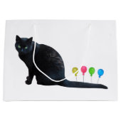 Cat Balloons Gift Bag Large Cadeautasje (Voorkant)