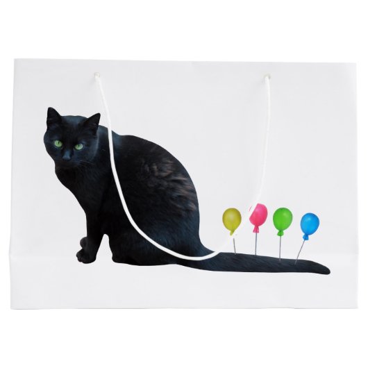 Cat Balloons Gift Bag Large Cadeautasje (Achterkant)