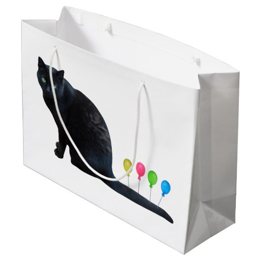 Cat Balloons Gift Bag Large Cadeautasje (Achterkant Gekanteld)
