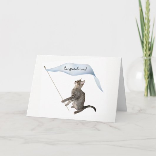 Cat Banner Congratulations Card Kaart (Voorkant)