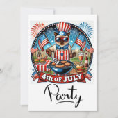 CAT Barbecue-feest 4 juli Onafhankelijkheidsdag  Kaart (Voorkant)