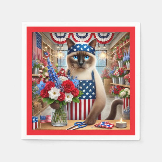 CAT Barbecue Party 4 juli Onafhankelijkheidsdag Servet (Voorkant)