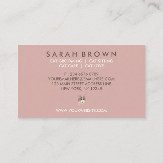 Cat Basket Boho Chic Visitekaartje (Achterkant)