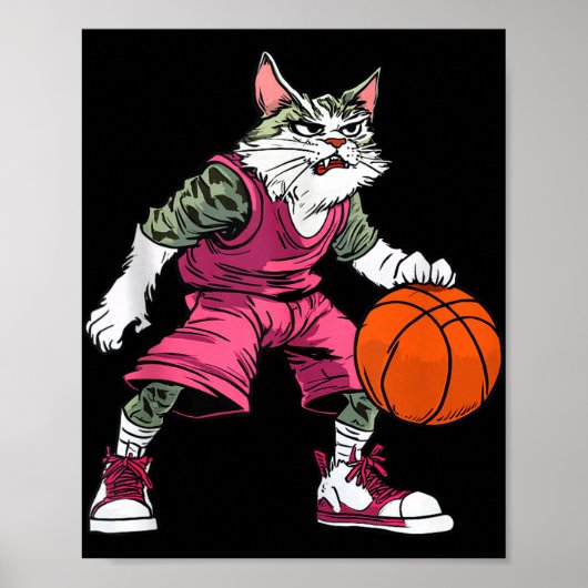 Cat basketbalspeler _ Basketbal Cat Tanktop Poster (Voorkant)