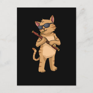 Cat Bassonist Gift Mannen Jazz Music Cat Bassoon Briefkaart