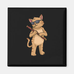 Cat Bassonist Gift Mannen Jazz Music Cat Bassoon Magneet
