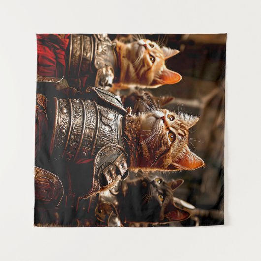 Cat Battle Wandkleed (Voorkant (horizontaal))