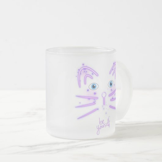 CAT BE UZELF MATGLAS KOFFIEMOK (Voorkant rechts)