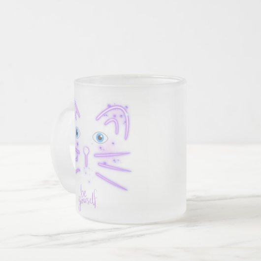 CAT BE UZELF MATGLAS KOFFIEMOK (Voorkant links)