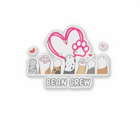 Cat Bean Crew Sticker (Voorkant)