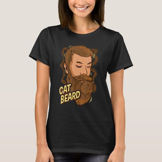 Cat Beard   Bearded Men Style Facial Hair Growth F T-shirt (Voorkant)