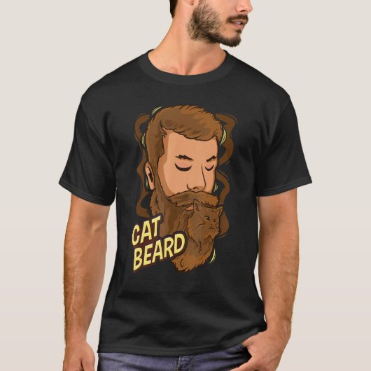Cat Beard   Bearded Men Style Facial Hair Growth F T-shirt (Voorkant)