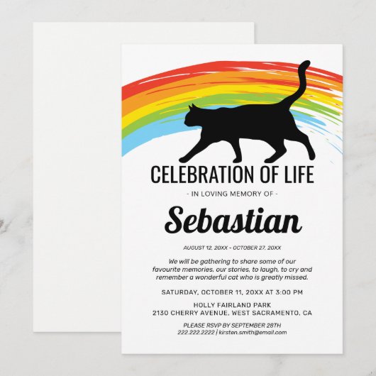 Cat begrafenismonument Rainbow Bridge Kaart (Voorkant / Achterkant)