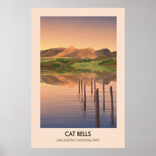 Cat Bells Lake District Reisposter Poster (Voorkant)