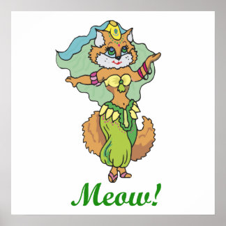 Cat Belly Dancer Poster