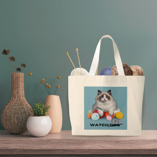 Cat beschermer garen grappige quote niet rommelen grote tote bag
