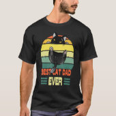 Cat  Best Cat Dad Ever  Black Cat T-shirt (Voorkant)
