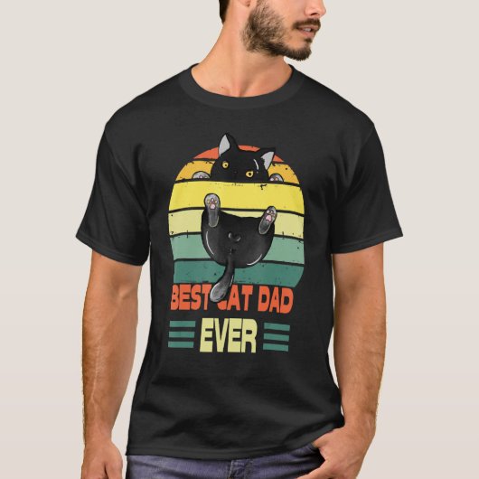 Cat  Best Cat Dad Ever  Black Cat T-shirt (Voorkant)
