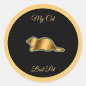 Cat Best Pet Ronde Sticker (Voorkant)