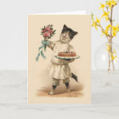  Cat Best Wishes Wenskaart Kaart (Gele Bloem)