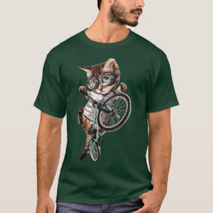 Cat Bike Cycling Bicycle kat kattenkattenkeuten T-shirt