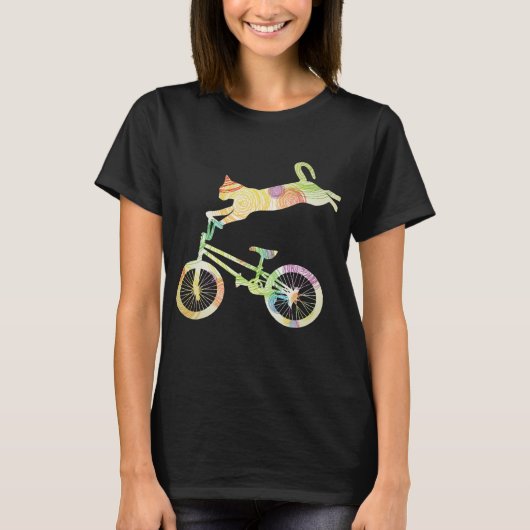 Cat Bike Cycling Bicycle T-Shirt - Uw cadeau (Voorkant)