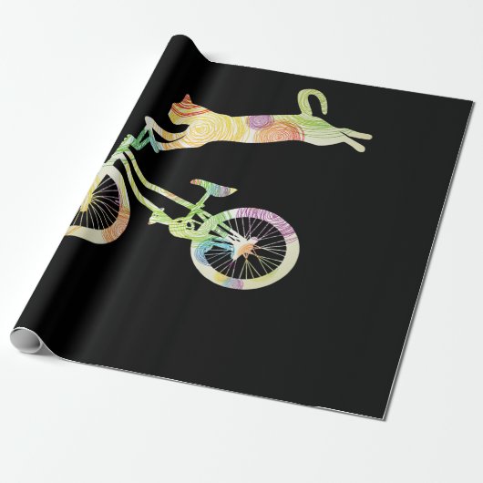 Cat Bike Cycling Bicycle - Uw Collectie voor cadea Cadeaupapier (Uitgerold)