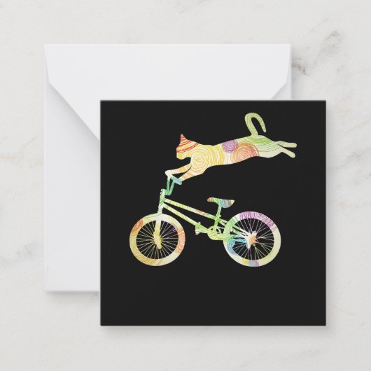 Cat Bike Cycling Bicycle - Uw Collectie voor cadea Notitiekaartje (Voorkant)