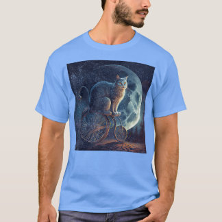 Cat Bike Moon T-shirt