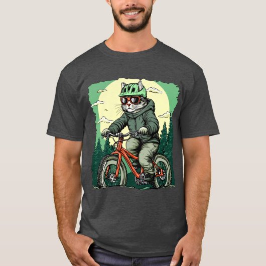 Cat biker / Bike cat T-Shirt (Voorkant)