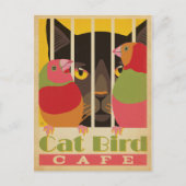 Cat Bird Café Briefkaart (Voorkant)