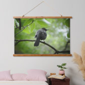 Cat Bird foto op hout geplakt wandtapijt Hangend Wandkleed (Slaapkamer)
