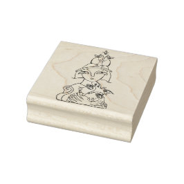 Cat Bird Lady Rubberstempel