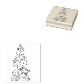 Cat Bird Lady Rubberstempel (Gestempeld)