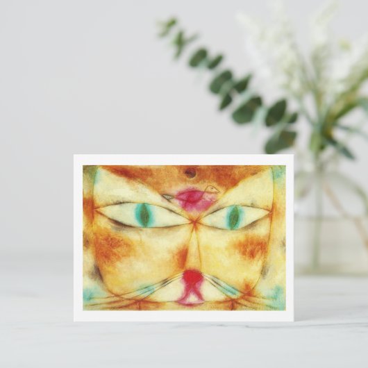 Cat Bird Paul Klee Briefkaart (Staand voorkant)