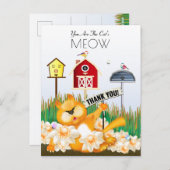 Cat Birds Garden Hartelijk dank Briefkaart (Voorkant / Achterkant)