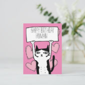 Cat Birthday Briefkaart (Staand voorkant)