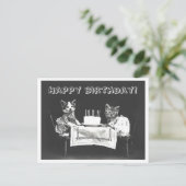  Cat Birthday Cake Oddity Briefkaart (Staand voorkant)