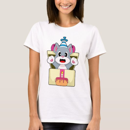 Cat Birthday Cake T-shirt (Voorkant)