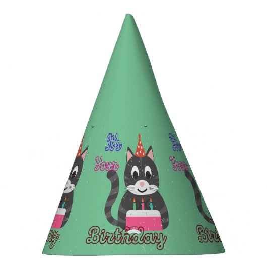 Cat Birthday Feesthoedjes (Rechts)