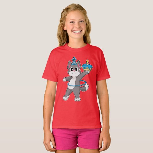 Cat Birthday Fitness T-shirt (Voorkant volledig)