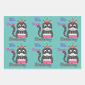 Cat Birthday Inpakpapier Vel (Voorkant 3)