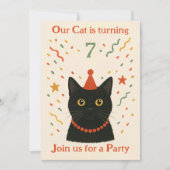 Cat Birthday Invitation Kaart (Voorkant)