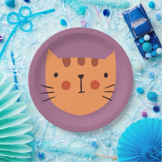 Cat Birthday Kinder Paper Papieren Bordje (Feest)