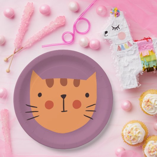 Cat Birthday Kinder Paper Papieren Bordje (Feest)