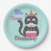 Cat Birthday Papieren Bordje (Voorkant)