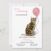 Cat Birthday Party Invitation Kaart (Voorkant)