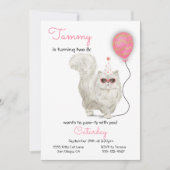 Cat Birthday Party Invitation Kaart (Voorkant)