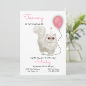 Cat Birthday Party Invitation Kaart (Staand voorkant)