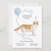 Cat Birthday Party Invitation Kaart (Voorkant)